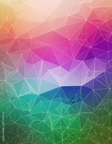 Generative AI image of abstract illustration of pink blue frequency signal waves as particles passing in medium against dark background