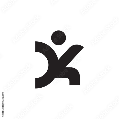 K karate letter logo icon design.