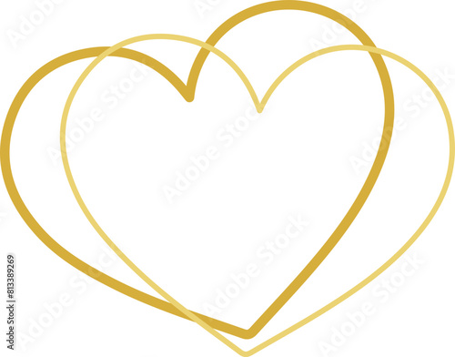 Golden elegant texture love border