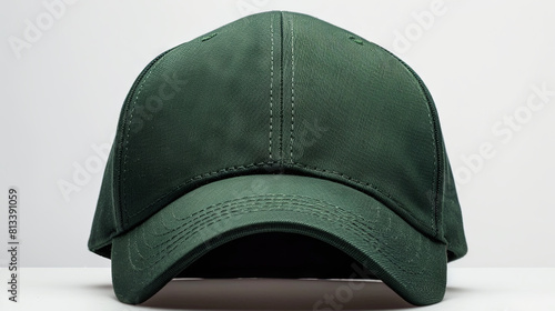 dark green baseball cap isolated on the white background