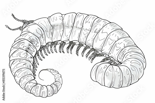 coloring picture of millipede
 photo