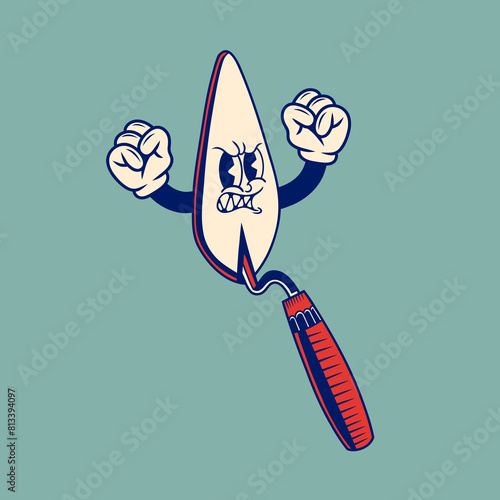 Retro character design from masonry trowel