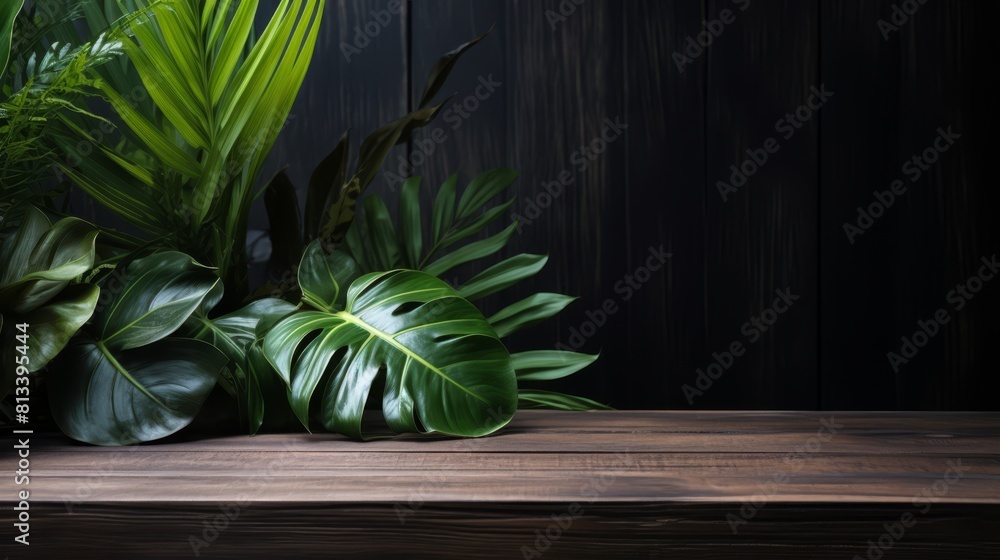 A table with a bunch of green leaves on it A table with a bunch of green leaves on it