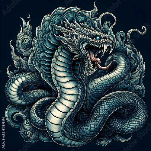Thai style graphic cobra