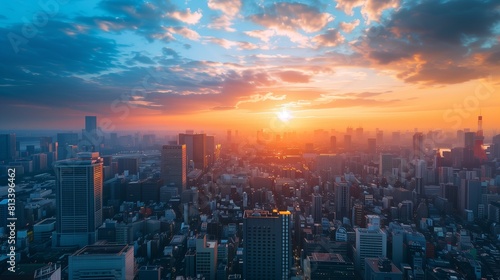 A panoramic view of a bustling city skyline at sunset, symbolizing the journey to business success