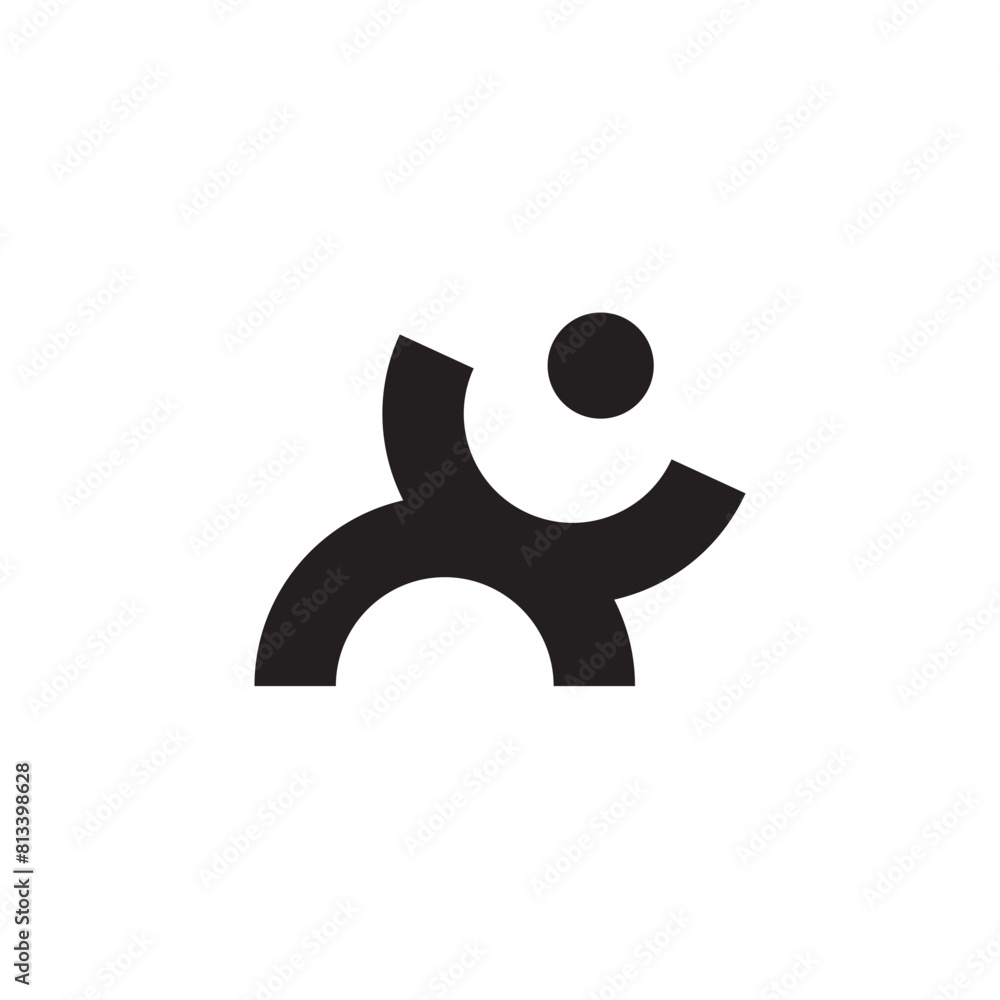 people healthy monogram logo design icon. people healthy monogram logo design icon.