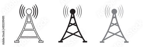 Radio tower linear icon