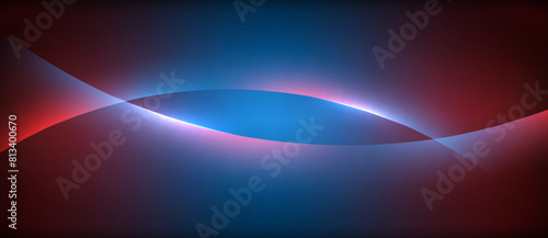 A swirling liquid of electric blue and magenta creates a mesmerizing visual effect against a dark background, resembling a gas giant or distant astronomical object with lens flare and violet hues