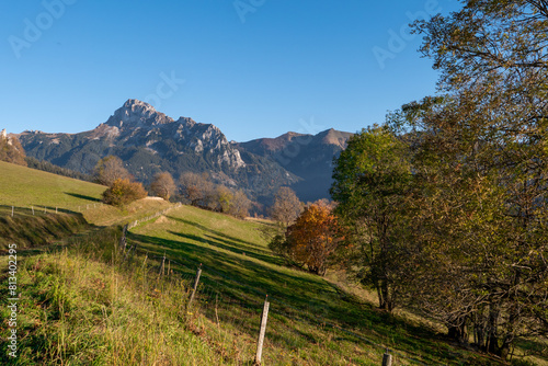 mountain landscape in autumn in the French Alps