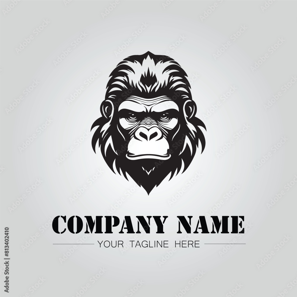 Gorilla Head symbol logo company vector image on the white background Gorilla Head symbol logo company vector image on the white background