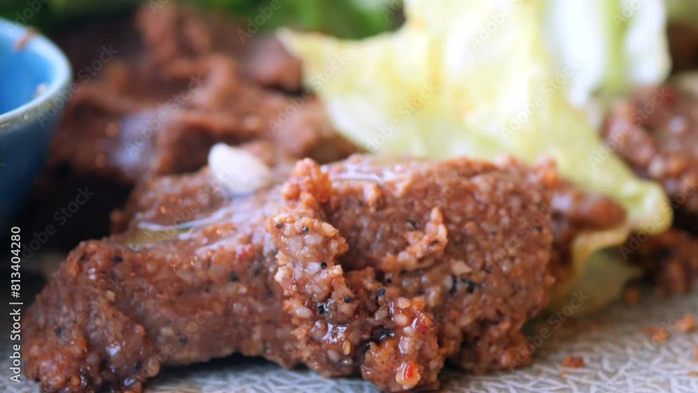 Raw meatballs or cig kofte. Traditional Turkish cuisine delicacies. Raw meatballs or cig kofte. Traditional Turkish cuisine delicacies.