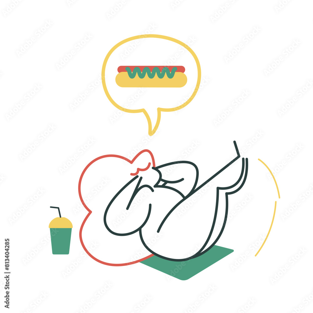 Dreaming of fast food during fitness Dreaming of fast food during fitness