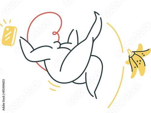 Slipping on a banana peel