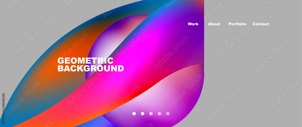 Bright multicolored geometric abstract shapes. Minimal trendy simplicity concept. Modern overlapping forms Bright multicolored geometric abstract shapes. Minimal trendy simplicity concept. Modern overlapping forms