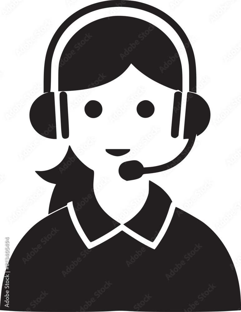 Call Center Worker Line Icon, Outline Vector Symbol Illustration. Pixel Perfect, Editable Stroke Call Center Worker Line Icon, Outline Vector Symbol Illustration. Pixel Perfect, Editable Stroke