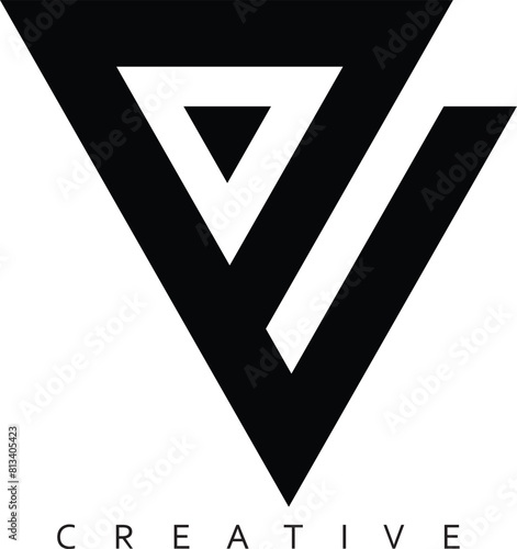 AU or PUA  letter modern vector logo design photo