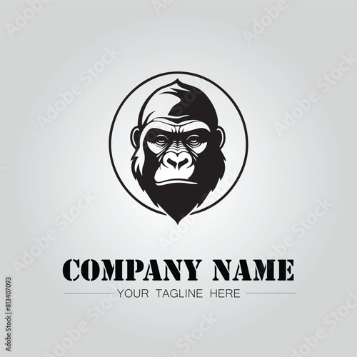 Gorilla Head symbol logo company vector image on the white background