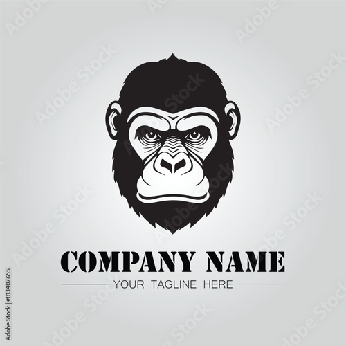 Gorilla Head symbol logo company vector image on the white background