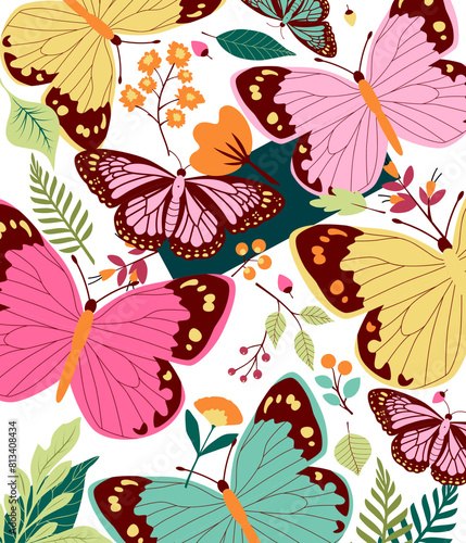 seamless pattern with butterflies