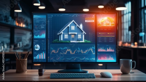 Advanced Real Estate Market Analysis Displayed on Digital Dashboard