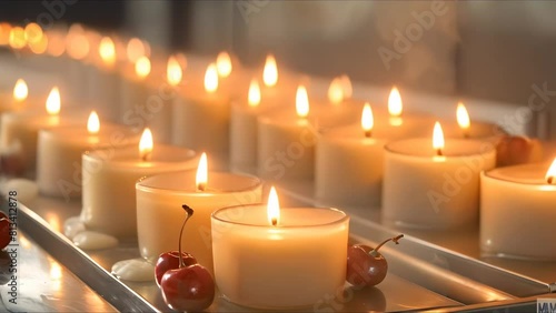 Factors to consider when making candles at home. Concept Types of wax, fragrance and color selection, wick size, containers/jars, melting and pouring methods photo