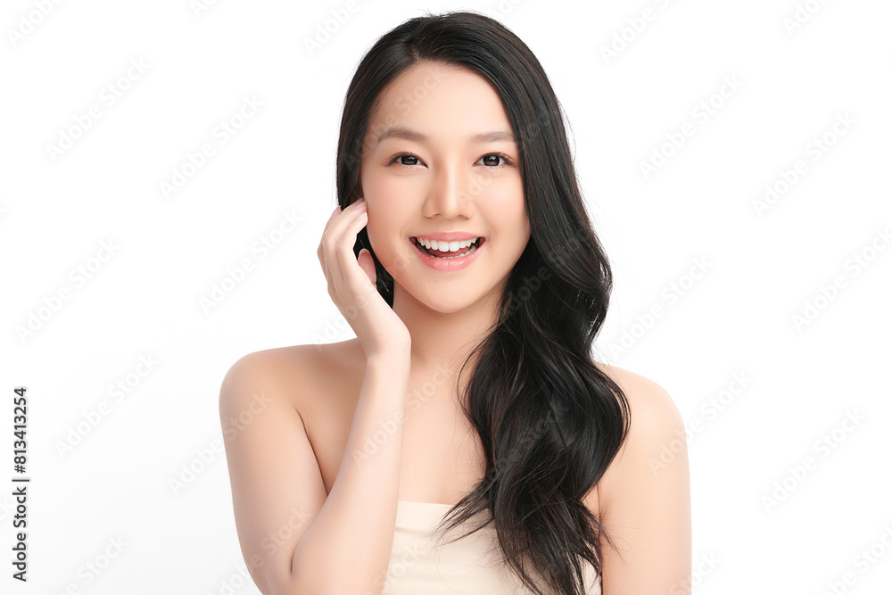 Beautiful young asian woman with clean fresh skin on white background, Face care, Facial treatment, Cosmetology, beauty and spa, Asian women portrait. Beautiful young asian woman with clean fresh skin on white background, Face care, Facial treatment, Cosmetology, beauty and spa, Asian women portrait.