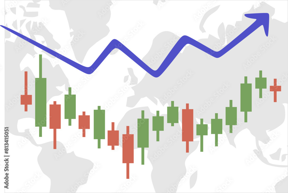 trading chart that shows an upward trend trading chart that shows an upward trend