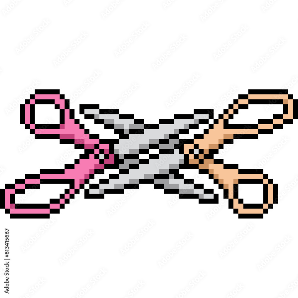 Obraz premium pixel art of scissor lesbian symbol