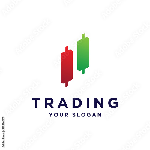 Trading candlestick logo icon vector