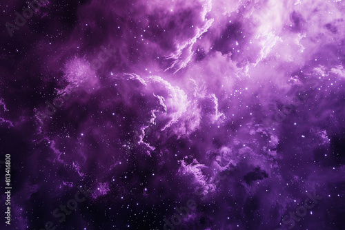3d rendering of purple nebula background with stars Surreal fantasy space galaxy 
