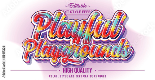Editable text style effect - Playful Playgrounds text style theme.