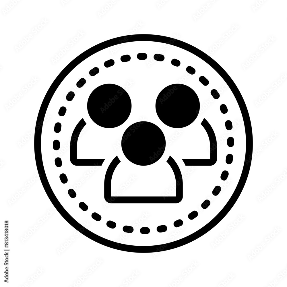 Vector solid black icon for People group Vector solid black icon for People group