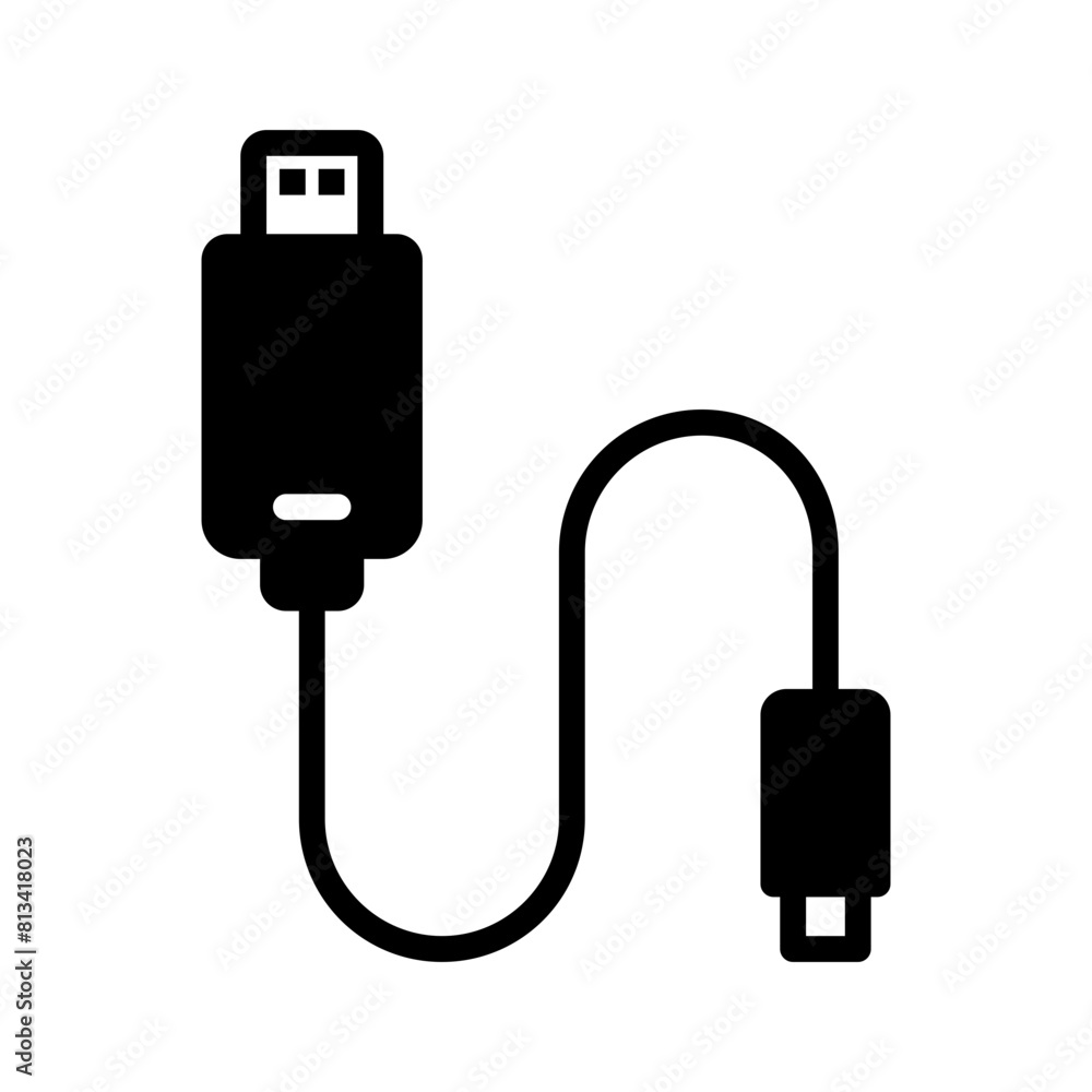 Vector solid black icon for Usb Vector solid black icon for Usb