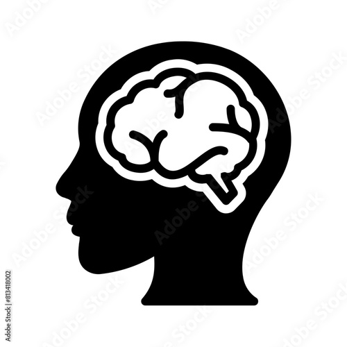 Vector solid black icon for Mind
