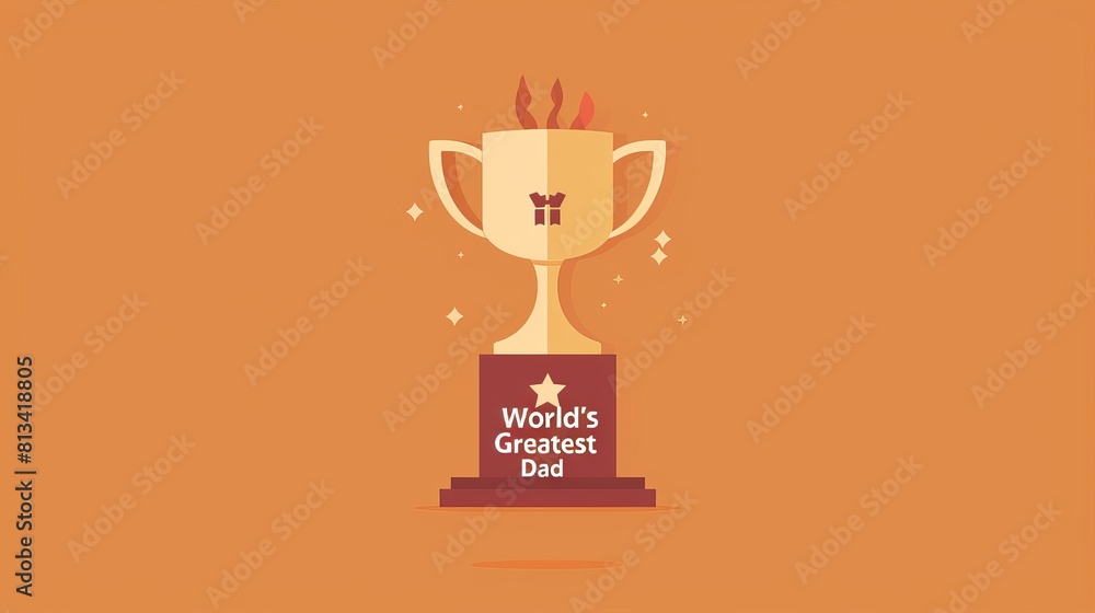 Fototapeta premium A trophy with the words worlds greatest dad engraved on it, showcasing recognition for a fathers exceptional qualities and contributions.