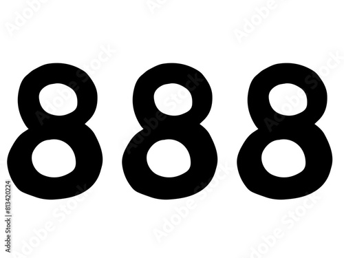 888ネット用語の拍手マーク／手描きイラスト