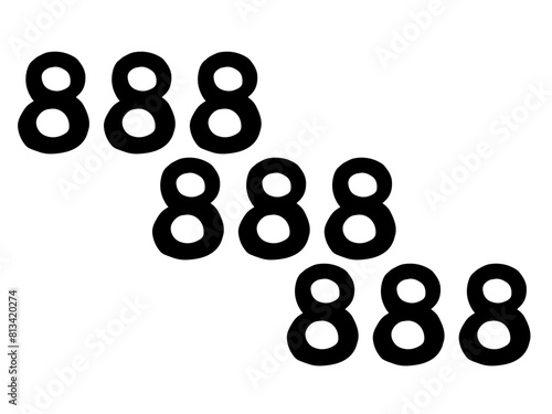 888ネット用語の拍手マーク／手描きイラスト