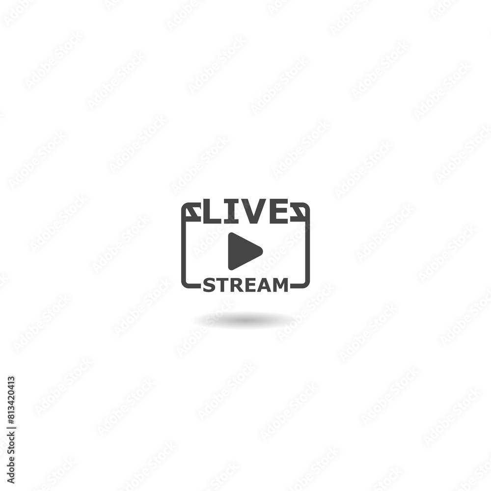 Obraz premium Live stream icon with shadow