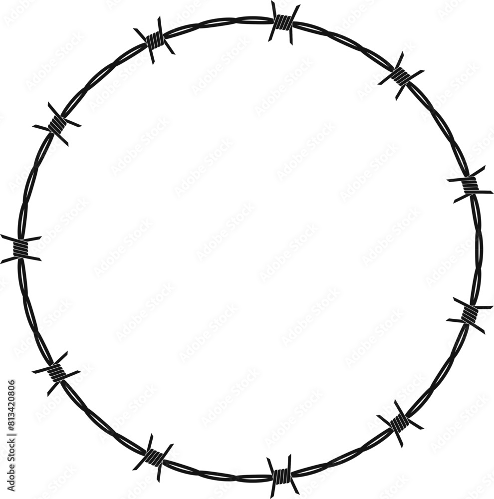 Ταπετσαρία Twisted barbed wire silhouettes Steel black wire barb fence frames