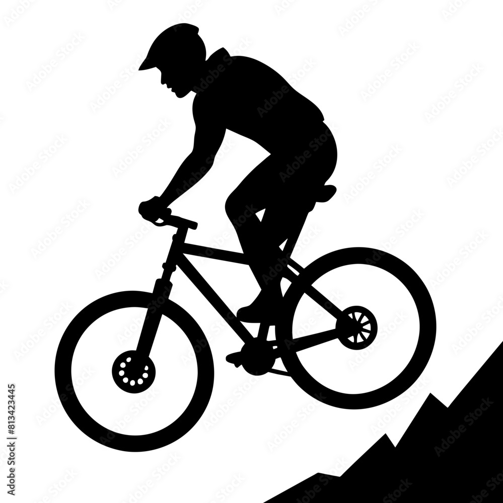 Fototapeta premium silhouette of a cyclist