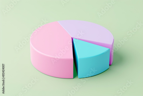 A 3D pie chart icon illustrating data, on a pastel chartreuse background 