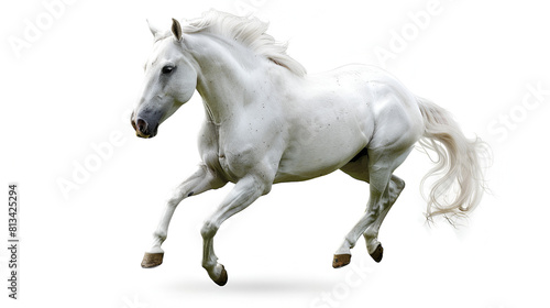 Portrait of a blond young woman from behind embracing her white horse in nature Small girl lying on huge Clydesdale horse  Generative Ai