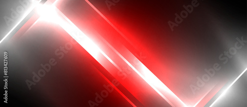A red and white light, resembling an astronomical object, illuminates a black background creating a captivating pattern. The electric blue and magenta hues add depth to the artful display