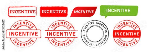 incentive speech bubble and rubber stamp sign for behavior motivation