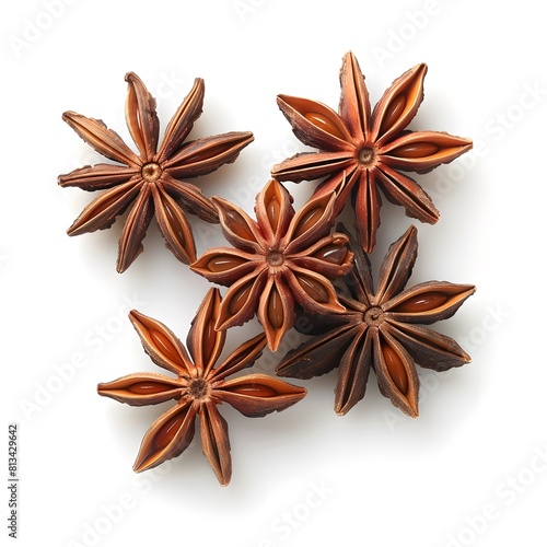 star aniseed white isolated photo, product photo concept