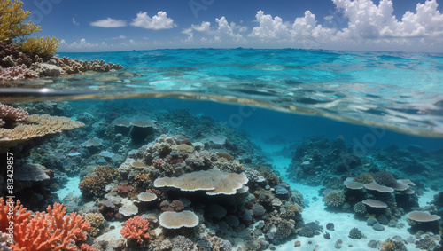 Fototapeta Naklejka Na Ścianę i Meble -  coral reef taken from the water's surface