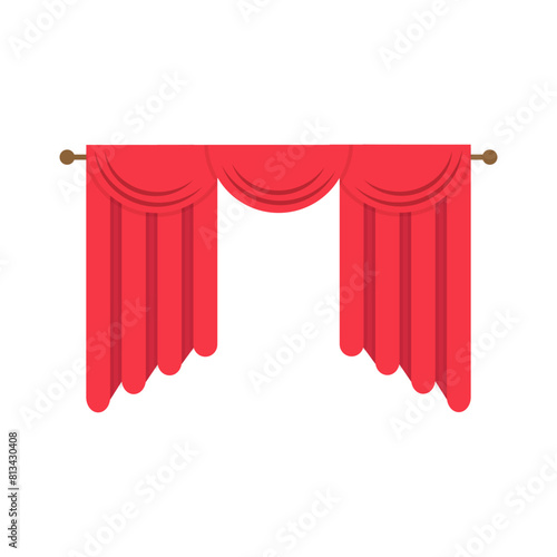 Obraz na płótnie red curtains on white background w salonie