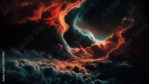 New amazing abstract seamless cosmic space nebula black hole planets colorful background