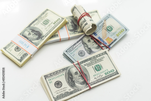 Cash investment in dollars, banknotes, paper, gold