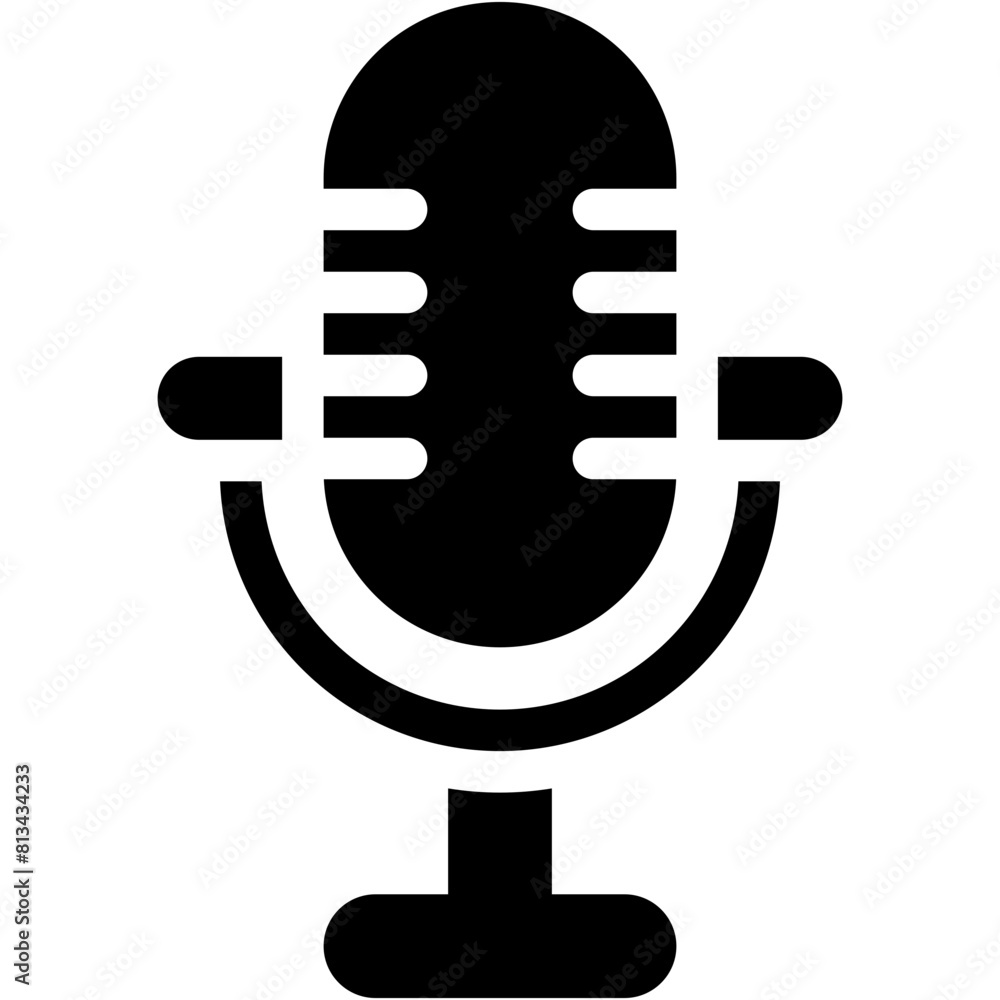 Vector Icon Microphone, radio, recording, sound, technology Vector Icon Microphone, radio, recording, sound, technology